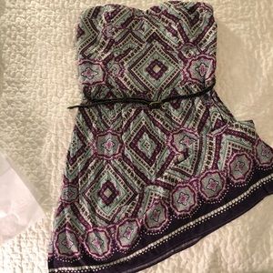 Cute boho strapless dress